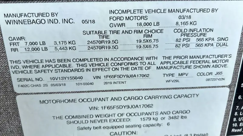 2018 Winnebago Intent photo 78
